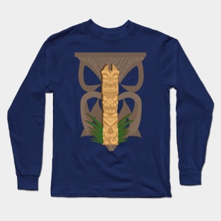 Dinosaur Tiki Totem Long Sleeve T-Shirt